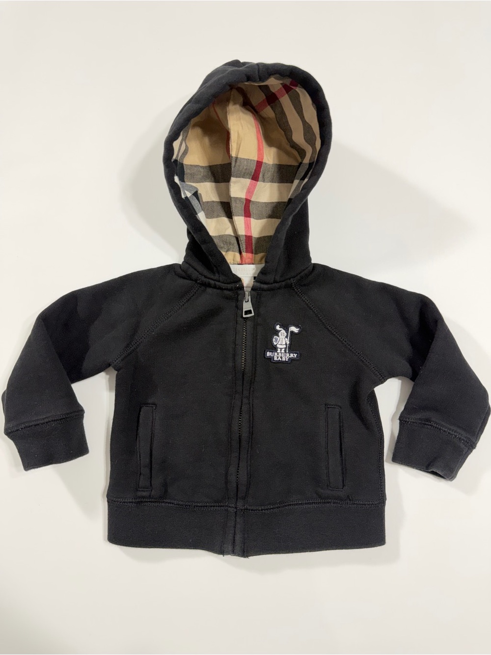 Burberry Baby Nova Check Hood Knight Logo Hoodie 9M Authentic